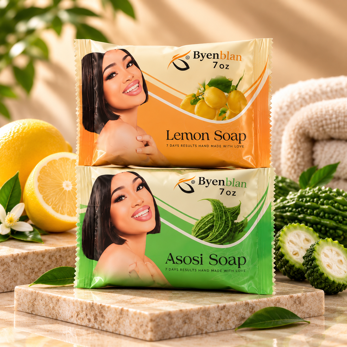 Byenblan: Lemon & Asosi Soap Set