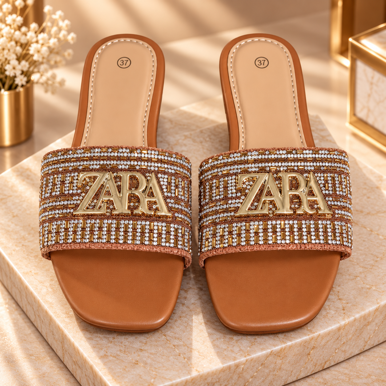Rhinestone Slide Sandals
